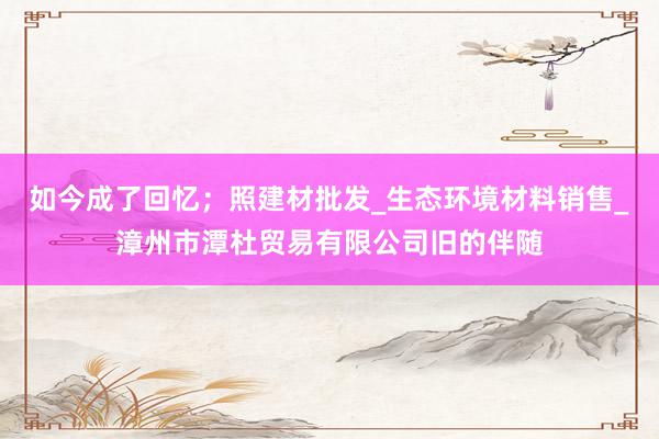 如今成了回忆;照建材批发_生态环境材料销售_漳州市潭杜贸易有限公司旧的伴随